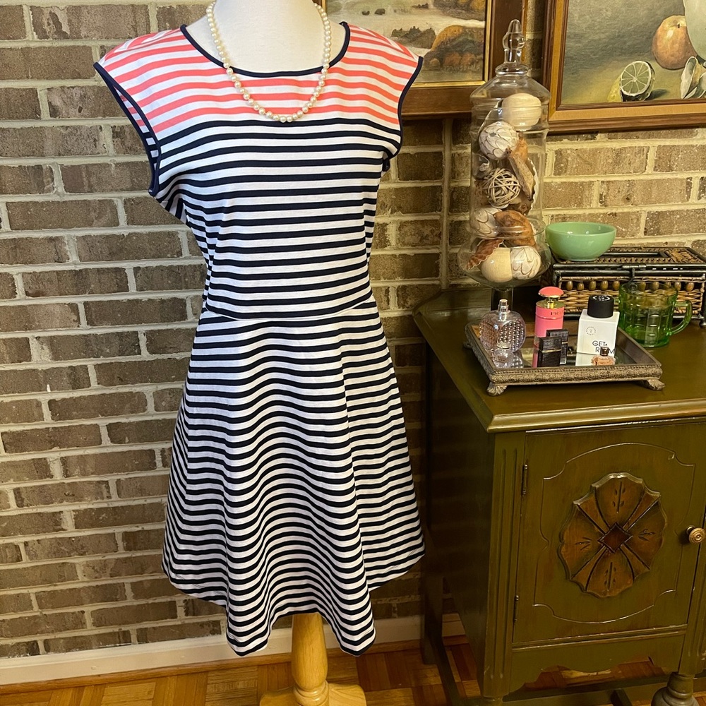Draper James Stripe A Line Ponte Dress